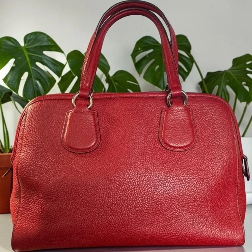 Coach Nolita Red Pebble Leather Satchel Crossbody - EUC